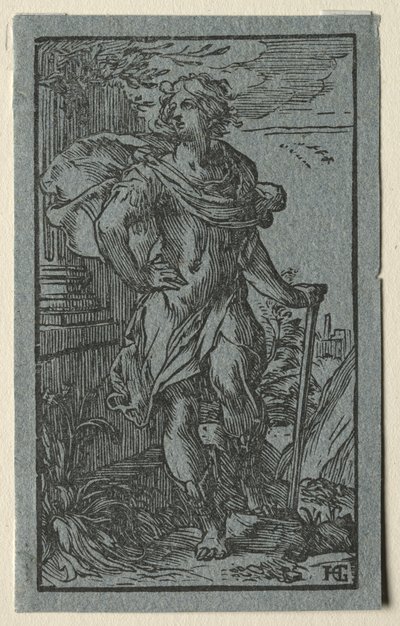 Bastonla duran genç adam by Hendrick Goltzius