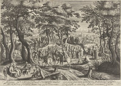 Vaftizci Yahya kalabalığa iyi haberi duyuruyor by Hendrick Hondius (I)