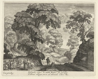 Körlerin şifası ile manzara by Hendrick Hondius (I)