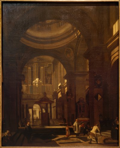 Kubbeli bir Katolik kilisesinin içi by Hendrick Jurianesz van Streek