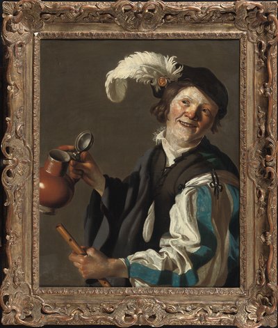 Bir flüt ve sürahi tutan bir çocuk by Hendrick Jansz Terbrugghen
