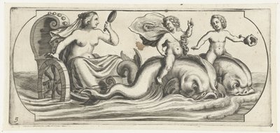 Bir araba üzerinde Amphitrite Nouveau Livre des Dieux et Deeßes De la Marine Bouckje Deniz Tanrıları ve Tanrıçaları (dizi başlığı) by Hendrick de Keyser (I)