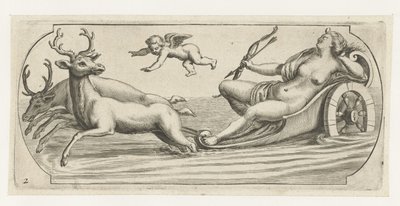 Yay ve oklu Diana, Deniz Tanrıları ve Tanrıçalarından Nouveau Livre des Dieux et Deeßes De la Marine Bouckje (dizi başlığı) by Hendrick de Keyser (I)