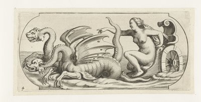 Tanrıça bir araba üzerinde Nouveau Livre des Dieux et Deeßes De la Marine Bouckje Deniz Tanrıları ve Tanrıçaları (dizi başlığı) by Hendrick de Keyser (I)