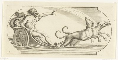 Bir araba üzerinde Mart Nouveau Livre des Dieux et Deeßes De la Marine Bouckje Deniz Tanrıları ve Tanrıçaları (dizi başlığı) by Hendrick de Keyser (I)
