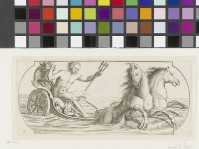 Neptün bir arabada Nouveau Livre des Dieux et Deeßes De la Marine Bouckje Deniz Tanrıları ve Tanrıçaları (dizi başlığı) by Hendrick de Keyser (I)