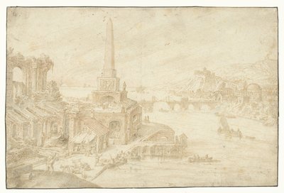 Dikilitaş, Bölgeler, Topraklar, Fundorum (...) (dizi başlığı) harabelerini naast eder. by Hendrick van Cleve