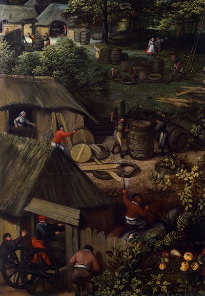 Sonbahar hasadı manzarası, Lucas van Valkenborch (1530-1597 dolaylarında), detay by Hendrick van den (1530 97) Broeck