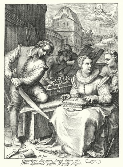 öğlen (gravür) by Hendrik (after) Goltzius