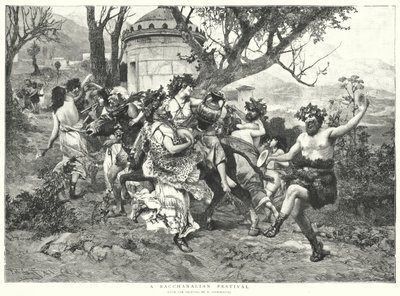 Bir Bacchanalian Festivali (lito) by Hendrik (after) Siemiradzki