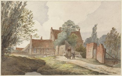 Amsterdam yakınlarındaki bir yol boyunca evler by Hendrik Abraham Klinkhamer