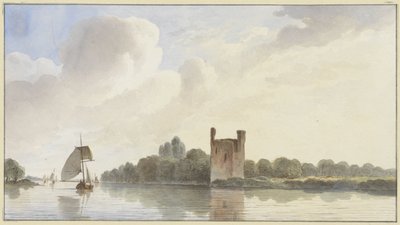 Maas üzerinde Dordrecht yakınlarındaki Huis te Merwede kalıntıları by Hendrik Abraham Klinkhamer