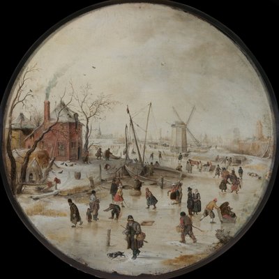 Patencilerle Donmuş Nehir - Peinture de Hendrick Avercamp by Hendrik Avercamp