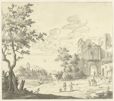 İtalyan yüzü harabe ile by Hendrik Carré (II)