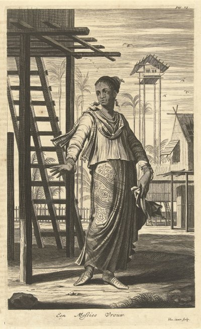 Karışık etnik kökene sahip bir kadının portresi Bir Mastice kadın (nesne üzerindeki başlık) by Hendrik Causé