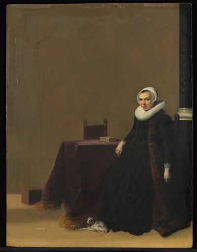 Köpekli Bir Kadının Portresi by Hendrik Gerritsz. Pot