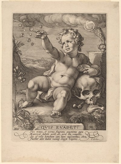 Geçicilik Alegorisi ("Homo Bulla") by Hendrik Goltzius