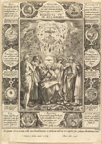 Hıristiyan ve Küfür Alegorilerinden kadınlar arasında kutsanmışsın. by Hendrik Goltzius