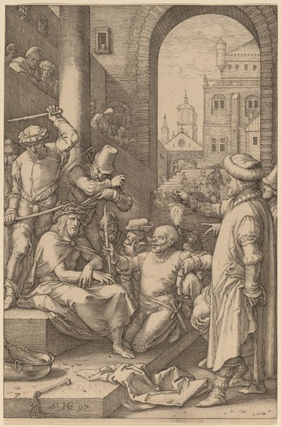 Dikenlerle Taçlandırılan İsa by Hendrik Goltzius