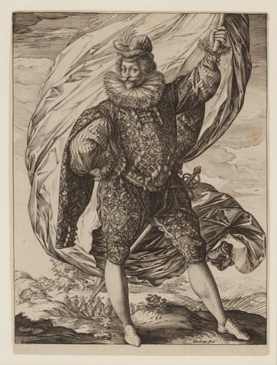 Bayrak taşıyıcı Gerrit Pieters Ruicharer by Hendrik Goltzius
