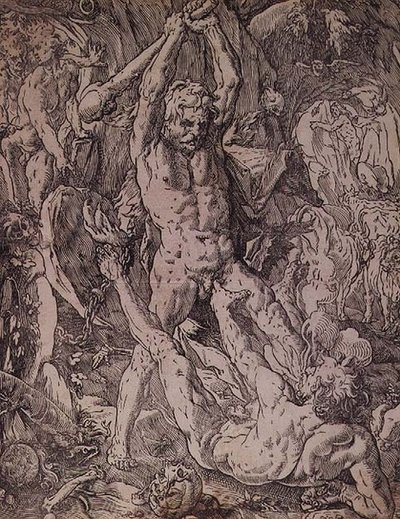 Herkül ve Cacus by Hendrik Goltzius