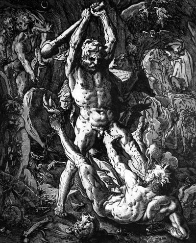Herkül ve Cacus by Hendrik Goltzius