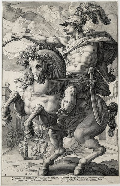 Marcus Curtius. 1586 by Hendrik Goltzius