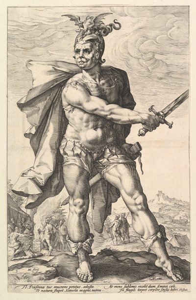 Mucius Scaevola, The Roman Heroes dizisinden, 1586. by Hendrik Goltzius