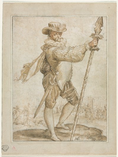 Domuz Mızrağı Tutan Daimi Subay, 1586. by Hendrik Goltzius