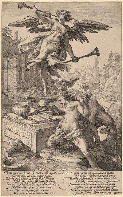 Şöhret ve Tarih Alegorisi by Hendrik Goltzius