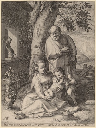 Bebek Vaftizci Yahya ile Kutsal Aile by Hendrik Goltzius