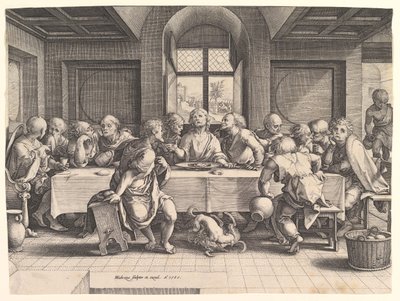 Son Akşam Yemeği, 1585. by Hendrik Goltzius