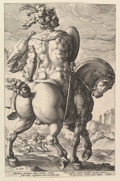 Titus Manlius, The Roman Heroes dizisinden, 1586. by Hendrik Goltzius