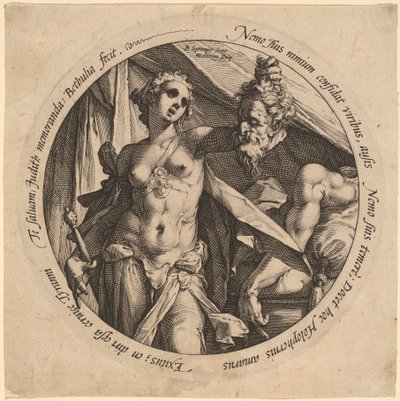 Holofernes Başkanı ile Judith by Hendrik Goltzius, after Bartholomaeus Spranger