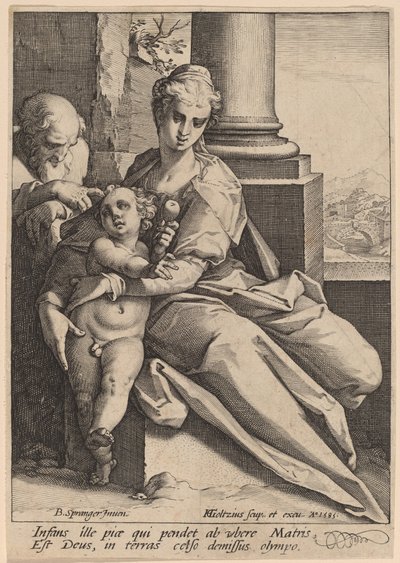 Kutsal Aile by Hendrik Goltzius after Bartholomaeus Spranger