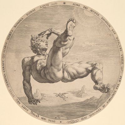 İkarus by Hendrik Goltzius, after Cornelis Cornelisz van Haarlem