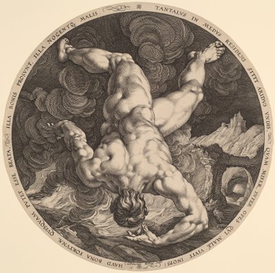 Tantalos by Hendrik Goltzius, after Cornelis Cornelisz van Haarlem