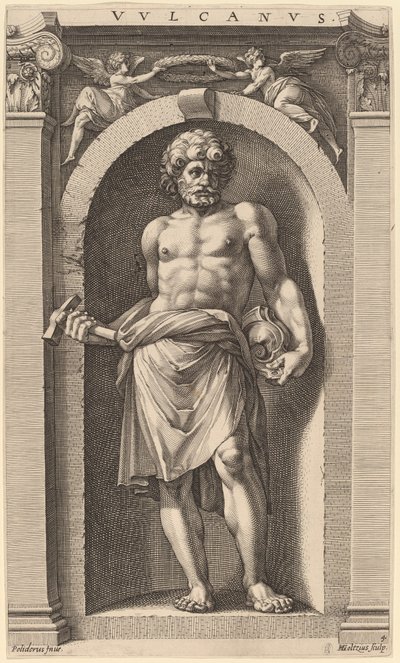 Vulkan by Hendrik Goltzius after Polidoro da Caravaggio