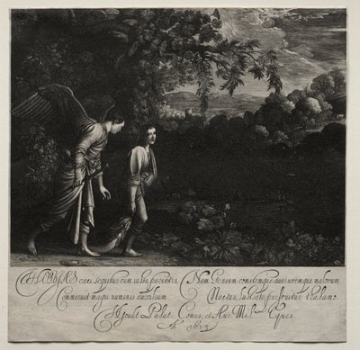 Tobias ve Melek (büyük tabak) by Hendrik Goudt