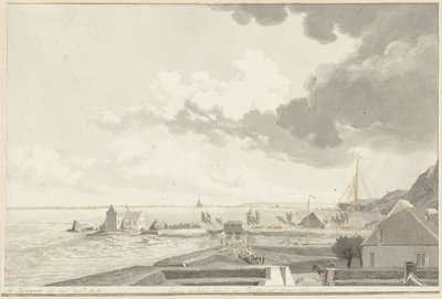 Uzakta Persingen ile sular altında kalan Ooijpolder, 1809 by Hendrik Hoogers (signed by artist)