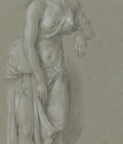 Dörtte üçü sağda duran klasik cübbe giymiş bir kadının figür çalışması by Hendrik Hoogers