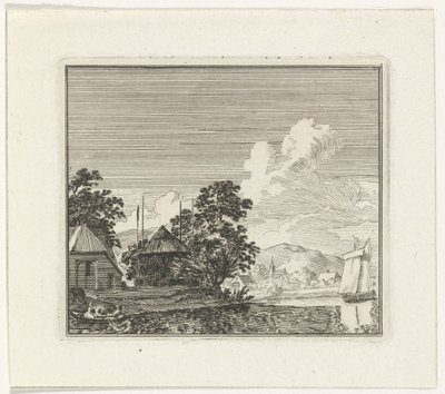 Samanlık ile nehir manzarası by Hendrik Hoogers