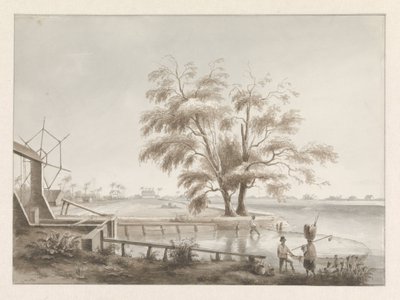 Solda kilitli bir plantasyonun görünümü by Hendrik Huygens