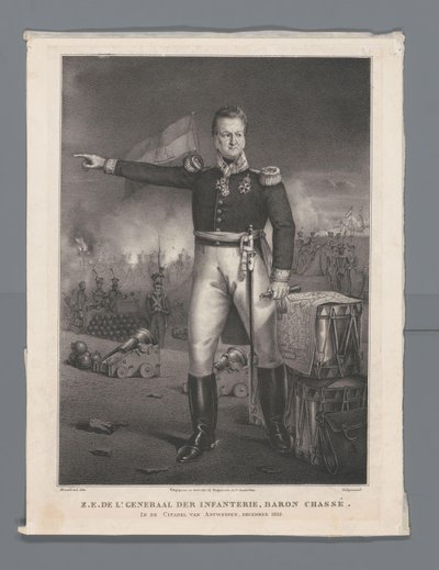 S.E. De Lt. Piyade Generali Baron Chassé. Antwerp Kalesi'nde, Aralık 1832 (nesne üzerindeki başlık) by Hendrik Jan Heerenbrood