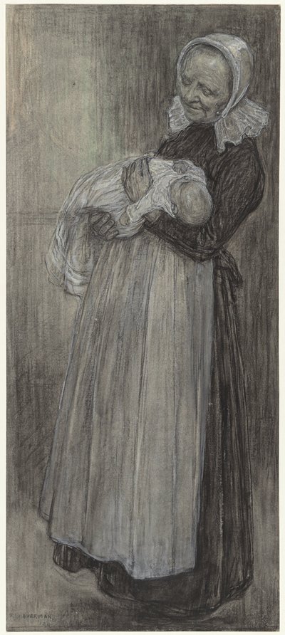 Bebek ile fırıncı by Hendrik Johannes Haverman