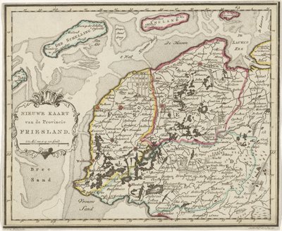Friesland Haritası Friesland eyaletinin yeni haritası (nesnedeki başlık) by Hendrik Kloekhoff