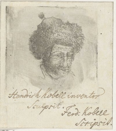 Kürk şapkalı erkek kafa by Hendrik Kobell
