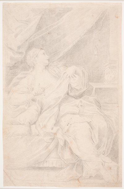 Lucretia hançeri göğsüne saplıyor by Hendrik Krock