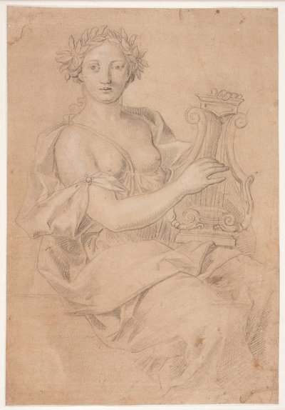 Lir çalan ilham perisi (Erato?) by Hendrik Krock