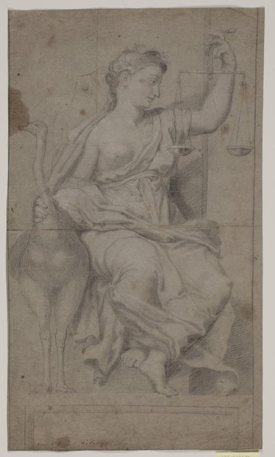 Justitia oturuyor. (Sala di Costantino, Vatikan, Roma